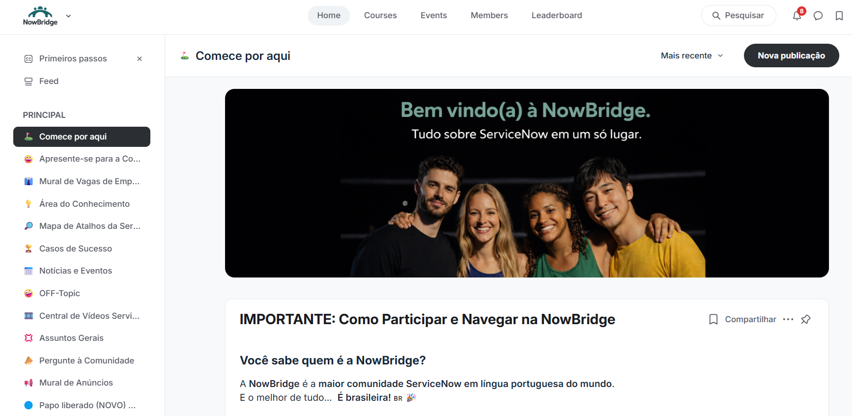 Plataforma NowBridge — Comunidade ServiceNow em Português